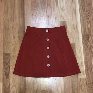 Forever 21 Rust Orange Button Skirt